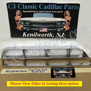 OEM 1967 Cadillac Deville Calais Fleetwood Commercial Chassis LEFT DRIVER SIDE FRONT BUMPER GRILL #1487633